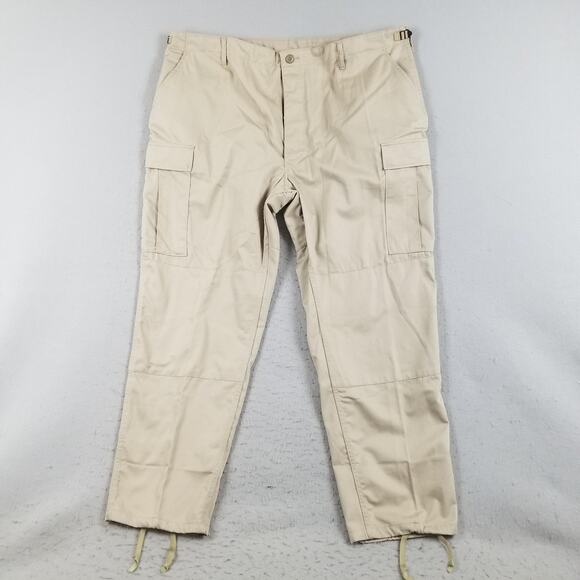 Propper Pants Mens 2XL Regular Khaki Cargo BDU Tactical Drawstring Reinforced - Picture 1 of 12